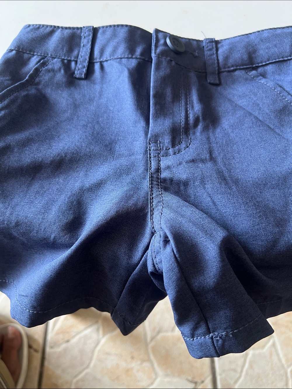 Kids Navy Blue Cotton Shorts